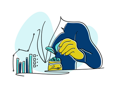 资产配置平面插图投资业务(Asset Allocation flat Illustration Investing Business)