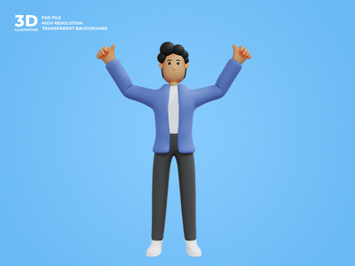 3d 业务人字符图(3d business man character illustration)