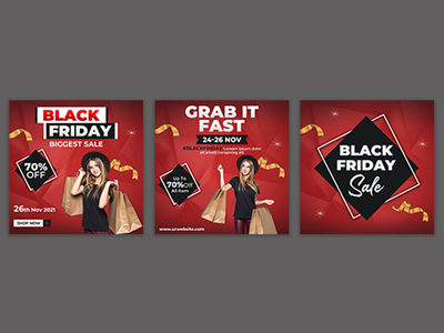 黑色星期五促销 instagram 旋转木马幻灯片后(Black friday sale instagram carousel slides post)