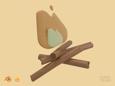 篝火 - 3D 旅行和假期插图包(Bonfire - 3D Travel & Holiday Illustration Pack)