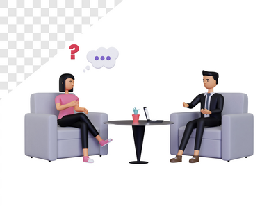 女性和男性角色的 3D 咨询(3d consultation with female and male characters)