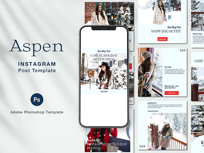 阿斯彭 Instagram 帖子模板(Aspen Instagram Post Template)