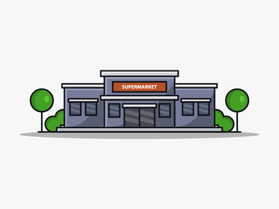 卡通插图超市(Cartoon illustrated supermarket)