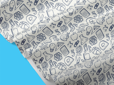 回到学校手绘模式(Back to school handdrawn pattern)