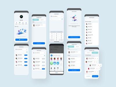 添加组 - 数字钱包移动 UI 套件(Add Group - Digital Wallet Mobile Ui kits)