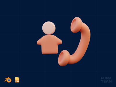 联系方式 - 3D 商业插图包（正面）(Contact - 3D Business illustration pack (front))