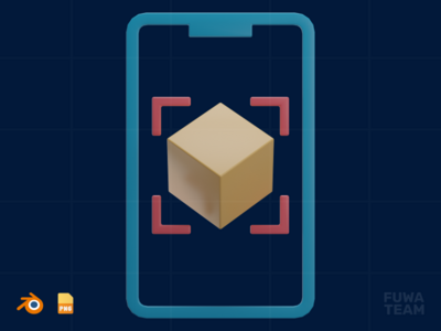 增强现实 - 3D 虚拟世界插图（正面）(Augmented Reality - 3D Virtual world illustration (front))