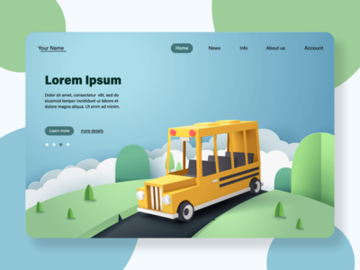 3D校车登陆页面(3D school bus Landing Page)