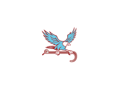 白头鹰抓着拖曳 J 钩复古(Bald Eagle Clutching Towing J Hook Retro)