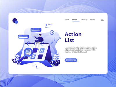 行动清单平面插图(Action List Flat Illustration)