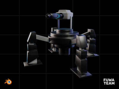 3D 游戏项目在黑暗插图包中发光 - 机器人(3D Game Item Glow In The Dark Illustration Pack - Robot)