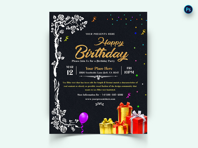 生日派对社交媒体帖子模板(Birthday Party Social Media Post Template)