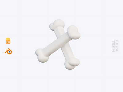 骨头 - 3D 万圣节图标包(Bone - 3D Halloween Icon Pack)