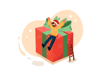 穿着毛衣和圣诞帽的商人(Businessman dressed in a sweater and a Christmas hat)