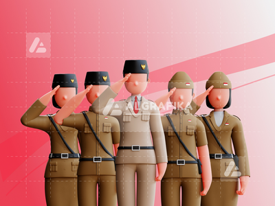 印度尼西亚的 3D 角色独立日(3D Character Independence Day Of Indonesia)