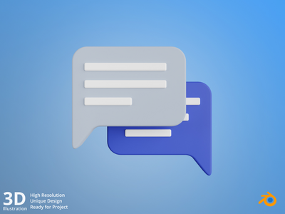 聊天 - 电子商务 3D 插图(Chat - E-Commerce 3D Illustration)