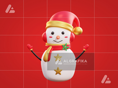戴着耳机的 3d 圣诞雪人(3d christmas snowman wearing headphone)