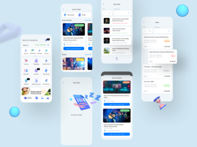 购买门票 - 数字钱包移动 Ui 套件(Buy Ticket - Digital Wallet Mobile Ui kits)