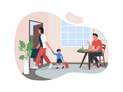 酗酒的父亲 2D 矢量网页横幅、海报(Alcoholic father 2D vector web banner, poster)