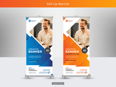 企业卷起横幅或传单社交媒体帖子模板(Corporate roll up banner or flyer social media post template)