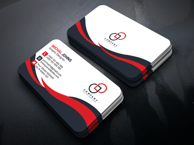 企业红色名片(Corporate Red Business Card)