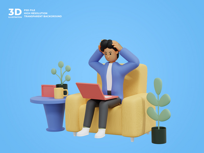 3d 业务人字符图(3d business man character illustration)