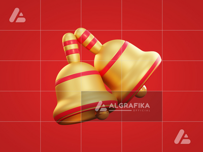 3d 圣诞金铃铛(3d christmas golden bell)