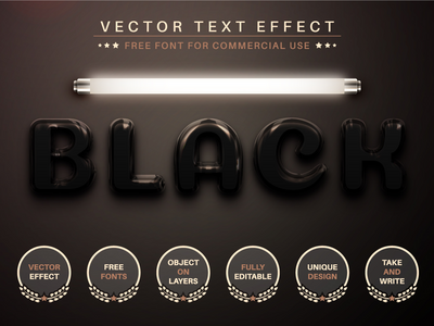 Black Light - 可编辑的文字效果，字体样式(Black Light - Editable Text Effect, Font Style)