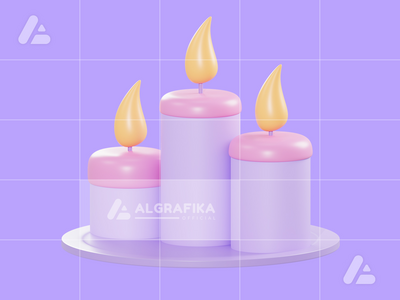 3d 插图蜡烛 spa 对象(3d illustration candle spa object)