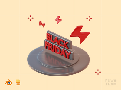 黑色星期五 - 3D 销售和营销插图包(Black Friday - 3D Sale & Marketing Illustration Pack)