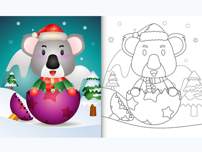 带着可爱考拉的孩子们的图画书(coloring book for kids with a cute koala)