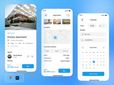 BooKing - Figma & Photoshop V3 的酒店预订 UI 套件(BooKing - Hotel Booking UI Kit for Figma & Photoshop V3)