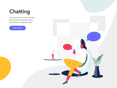 聊天插图概念(Chatting Illustration Concept)