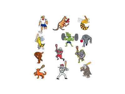 动物运动卡通全身收藏套装(Animal Sports Cartoon Full Body Collection Set)