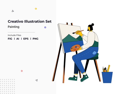 Creativ 插图集-绘画(Creativo Illustration Set - Painting)