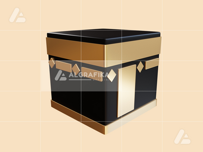 3d 插图斋月卡巴对象(3d illustration ramadan kabah object)