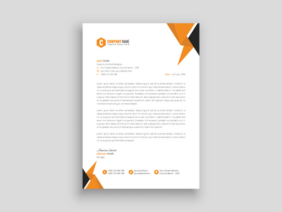 企业创意现代专业商务信头设计模板(Corporate Creative Modern Professional Business Letterhead Design Template)