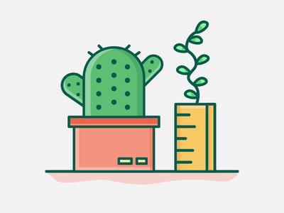 大仙人掌和植物(Big Cactus and Plant)