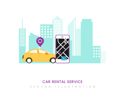 登陆页面的汽车租赁服务概念(Car rental service concept for landing page)
