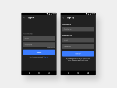 android 注册 登录 概念(android sign up sign in concept)