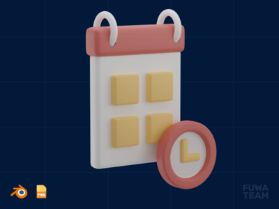 议程 - 3D 设计思维插图(Agenda - 3D Design Thinking Illustration)