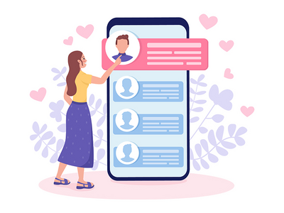 为约会平面概念矢量图选择完美的合作伙伴(Choosing perfect partner for dating flat concept vector illustration)