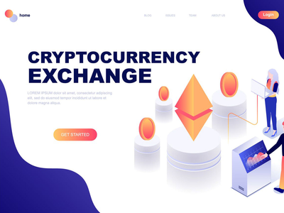 区块链等距登陆页面模板(Blockchain Isometric Landing Page Template)