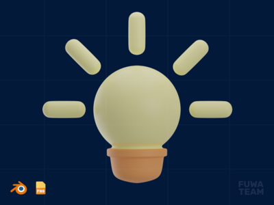 创意 - 3D 设计思维插图（正面）(Creative Idea - 3D Design Thinking Illustration (front))