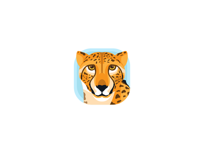 猎豹应用程序标志图矢量(Cheetah app logo illustration vector)