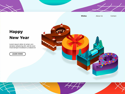 蛋糕新年 2019 - 横幅和登陆页面(Cake New Years 2019 - Banner & Landing Page)