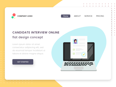 候选人面试在线平面设计理念(Candidate interview online flat design concept)