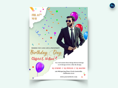 生日派对社交媒体帖子模板(Birthday Party Social Media Post Template)