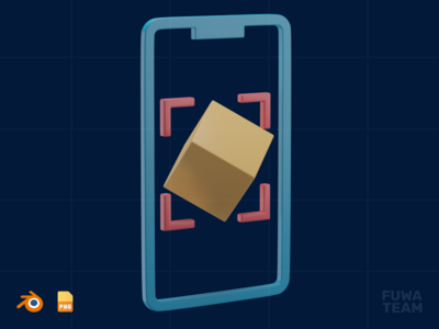 增强现实 - 3D 虚拟世界插图(Augmented Reality - 3D Virtual world illustration)