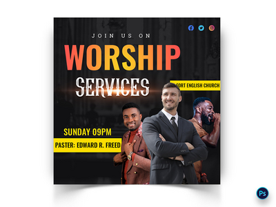 教会演讲社交媒体帖子模板(Church Speech Social Media Post Template)